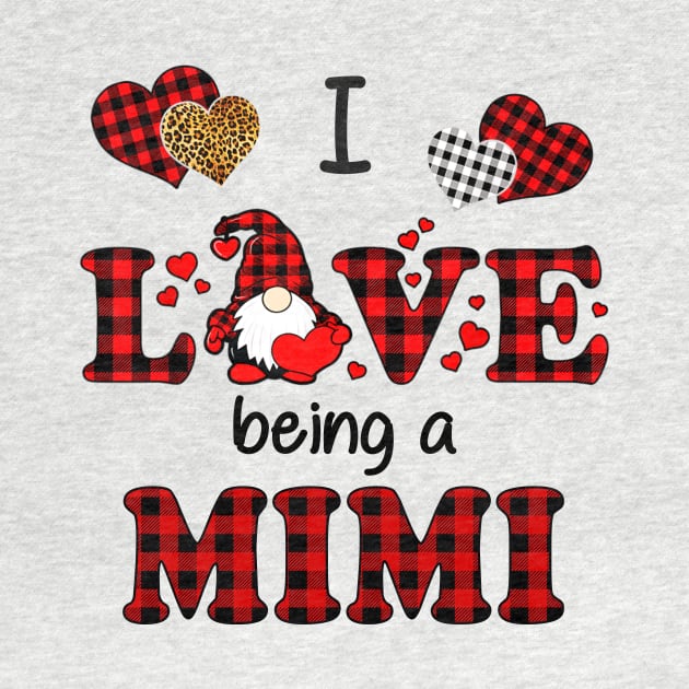 I Love Being A Mimi Gnomes Red Plaid Heart Valentine's Day Shirt by Kelley Clothing
